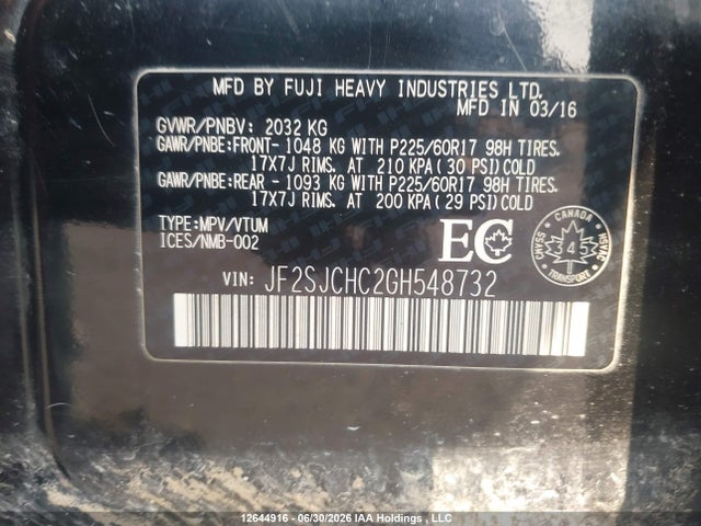 Subaru Forester 2.5i Touring Package 2016 JF2SJCHC2GH548732 Image 9