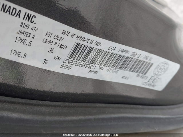 Dodge Grand Caravan Crew 2016 2C4RDGDG9GR370214 Image 9