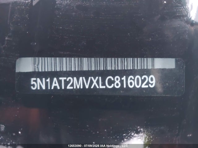 12653090 :رقم المزاد ، 5N1AT2MVXLC816029 vin ، 2020 Nissan Rogue S/sl/sv مزاد بيع