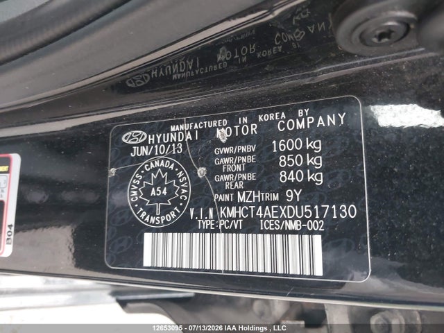 Aukcja sprzedaży 2013 Hyundai Accent, vin: KMHCT4AEXDU517130, numer aukcji: 12653095
