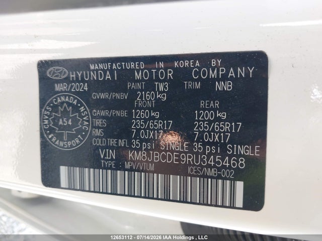 Hyundai TUCSON SEL 2024 KM8JBCDE9RU345468 Image 9