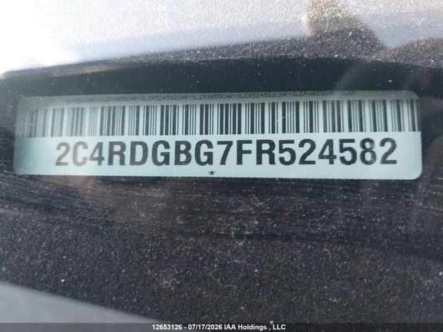 Auction sale of the 2015 Dodge Grand Caravan Se/sxt, vin: 2C4RDGBG7FR524582, lot number: 12653126