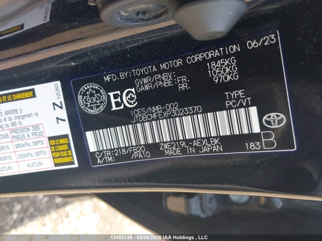 Toyota Corolla 2023 JTDBCMFEXP3023370 Image 9