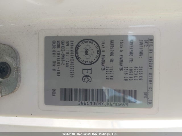 3N6CM0KNXJK690289 Nissan Nv200 2.5s/2.5sv