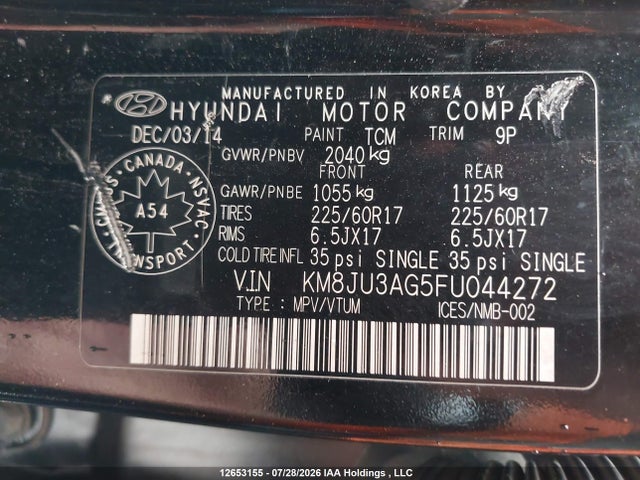 Hyundai TUCSON GLS 2015 KM8JU3AG5FU044272 Image 18
