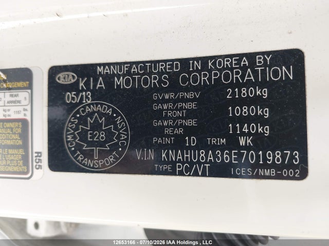KIA Rondo 2014 KNAHU8A36E7019873 Image 9