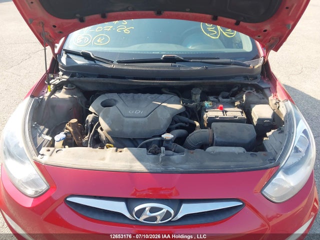 Продаж на аукціоні авто 2012 Hyundai Accent Gls, vin: KMHCU5AE3CU009664, номер лоту: 12653176
