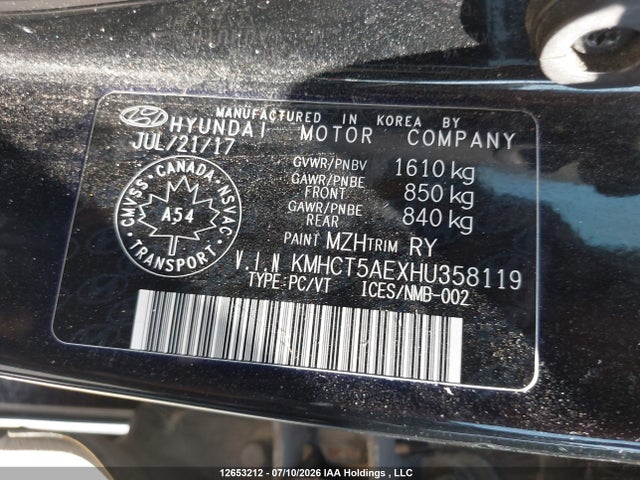 Hyundai ACCENT GL 2017 KMHCT5AEXHU358119 Image 18