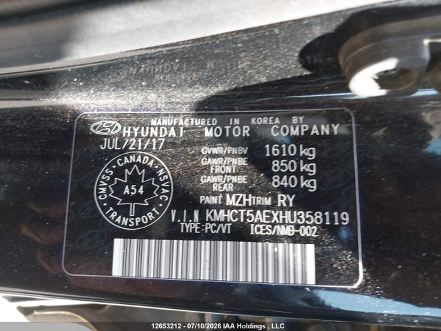 Hyundai ACCENT GL 2017 KMHCT5AEXHU358119 Image 9