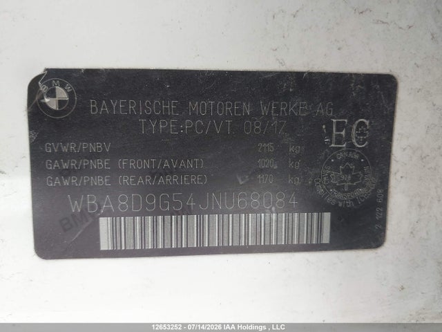 Aukcja sprzedaży 2018 Bmw 330 Xi, vin: WBA8D9G54JNU68084, numer aukcji: 12653252