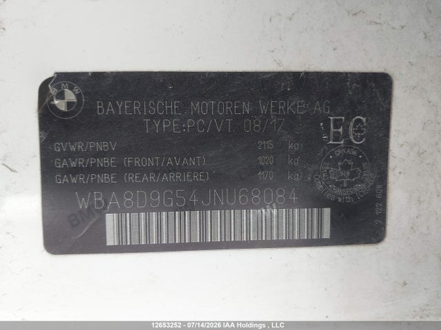 Aukcja sprzedaży 2018 Bmw 330 Xi, vin: WBA8D9G54JNU68084, numer aukcji: 12653252