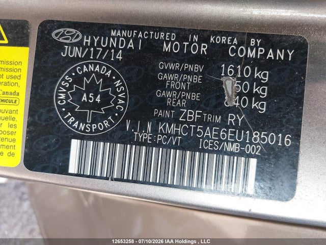 Продаж на аукціоні авто 2014 Hyundai Accent Gls/gs, vin: KMHCT5AE6EU185016, номер лоту: 12653258