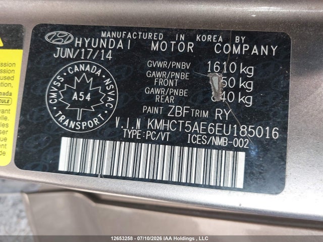 Продаж на аукціоні авто 2014 Hyundai Accent Gls/gs, vin: KMHCT5AE6EU185016, номер лоту: 12653258