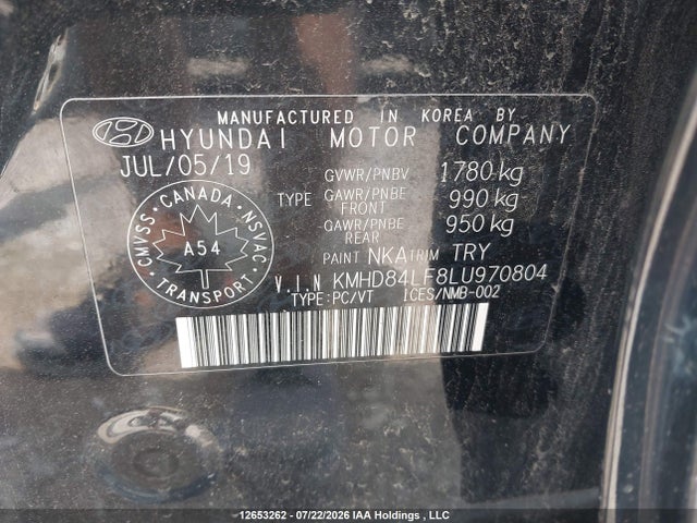 12653262 :رقم المزاد ، KMHD84LF8LU970804 vin ، 2020 Hyundai Elantra Preferred Auto Ivt مزاد بيع