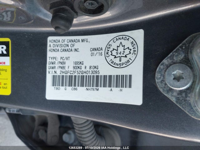 Honda Civic Lx 2016 2HGFC2F52GH013095 Image 19
