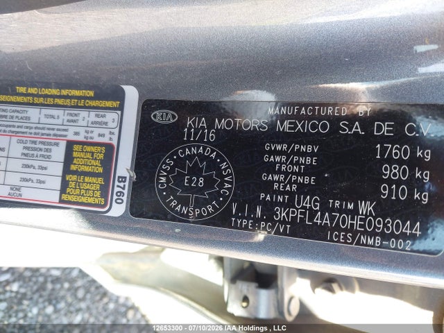 3KPFL4A70HE093044 KIA Forte Lx/s