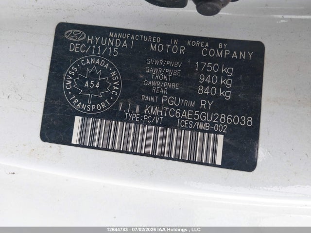 Aukcja sprzedaży 2016 Hyundai Veloster Turbo, vin: KMHTC6AE5GU286038, numer aukcji: 12644783