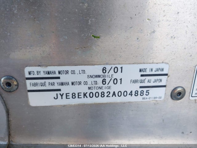 Продажа на аукционе авто 2002 Yamaha , vin: JYE8EK0082A004885, номер лота: 12653314