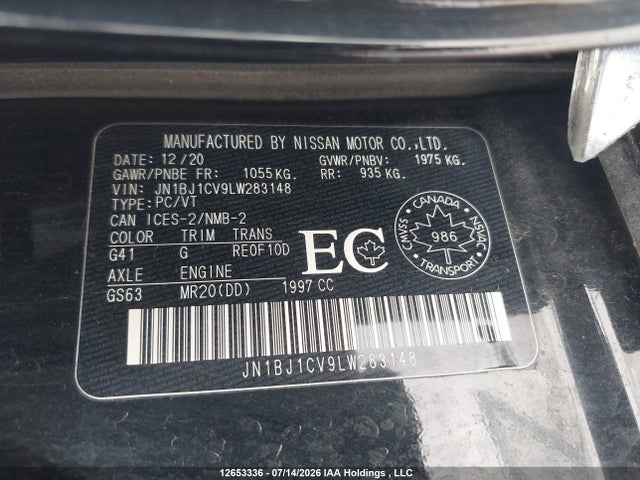Продаж на аукціоні авто 2020 Nissan Rogue Sport S/sv/sl, vin: JN1BJ1CV9LW283148, номер лоту: 12653336