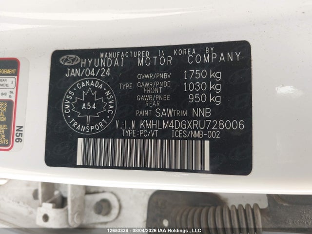 Aukcja sprzedaży 2024 Hyundai Elantra Sel, vin: KMHLM4DGXRU728006, numer aukcji: 12653338