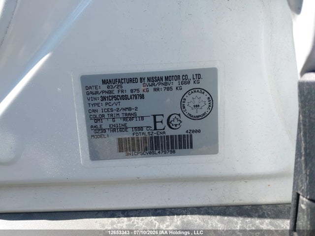 3N1CP5CV0SL479798 Nissan Kicks Play Sv