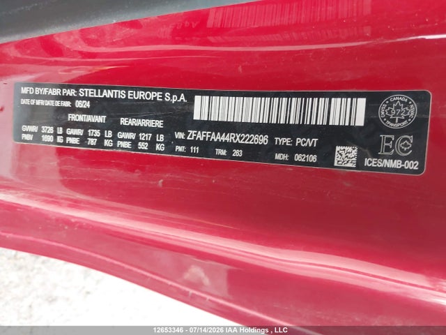 Fiat 500 E Red 2024 ZFAFFAA44RX222696 Image 19