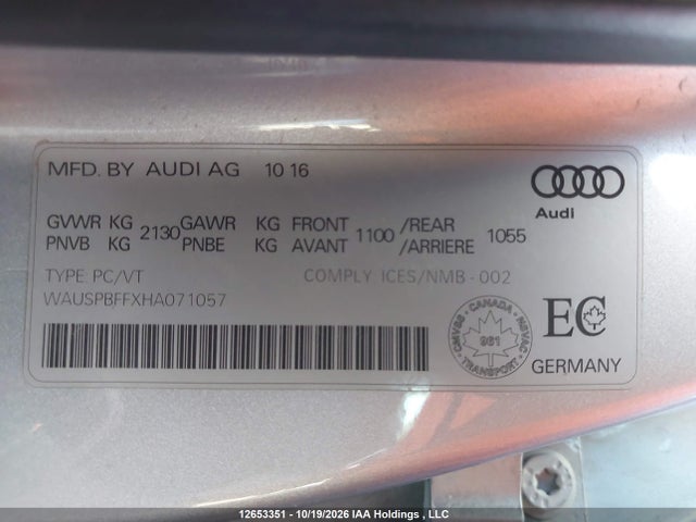 Продажа на аукционе авто 2017 Audi A3 E-tron 1.4t Technik, vin: WAUSPBFFXHA071057, номер лота: 12653351