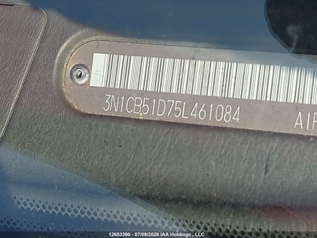 2005 Nissan Sentra 1.8/1.8s მანქანა იყიდება აუქციონზე, vin: 3N1CB51D75L461084, აუქციონის ნომერი: 12653390