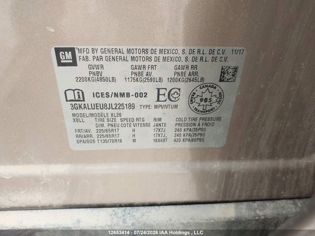 GMC Terrain Sle 2018 3GKALUEU8JL225189 Image 18