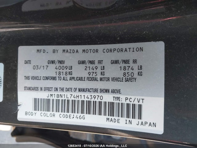 Mazda 3 2017 JM1BN1L74H1143970 Image 9
