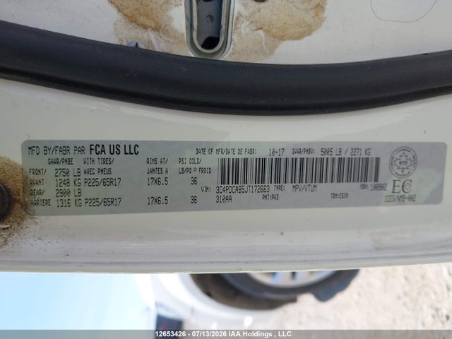 Aukcja sprzedaży 2018 Dodge Journey Cvp/se, vin: 3C4PDCAB5JT172663, numer aukcji: 12653426
