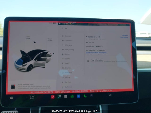 5YJ3E1EA7KF422972 Tesla MODEL 3