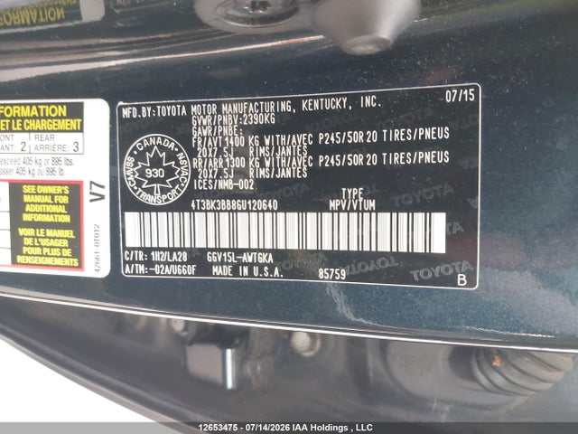 Toyota Venza Base V6 2016 4T3BK3BB8GU120640 Image 9