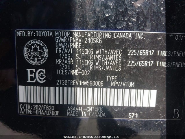Toyota RAV4 LE 2017 2T3BFREV1HW590006 Image 9