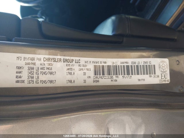 Aukcja sprzedaży 2012 Jeep Grand Cherokee Laredo, vin: 1C4RJFAG7CC131285, numer aukcji: 12653485