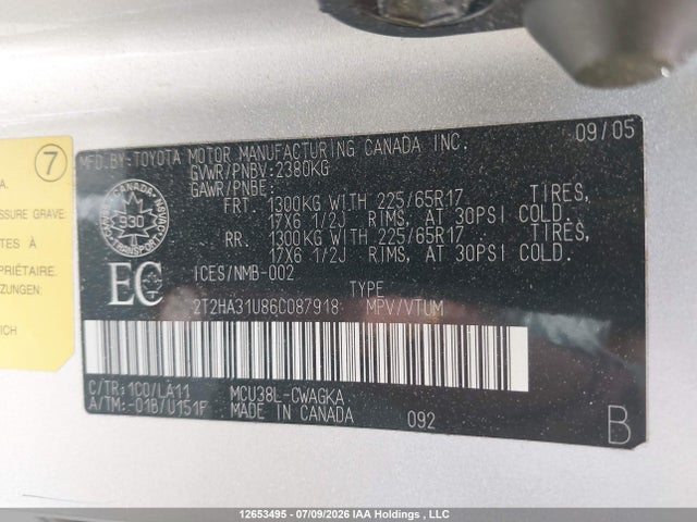 Продажа на аукционе авто 2006 Lexus Rx 330, vin: 2T2HA31U86C087918, номер лота: 12653495