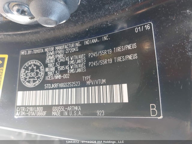 Toyota Highlander Xle 2016 5TDJKRFH8GS252523 Image 17