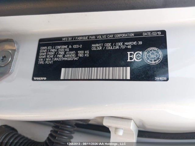 Volvo S60 2019 7JRA22TM1KG007947 Image 9