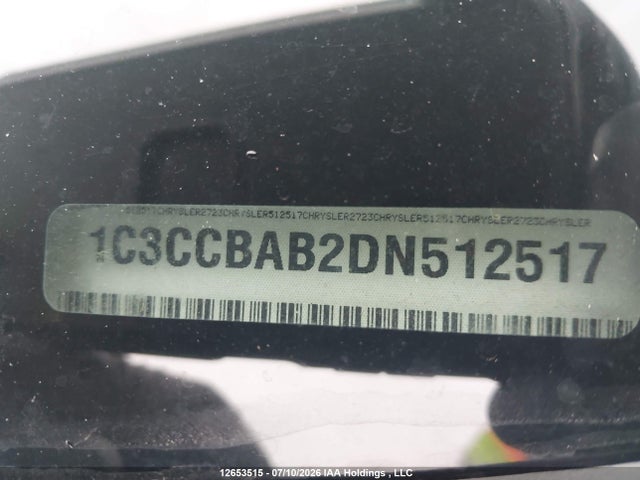 12653515 :رقم المزاد ، 1C3CCBAB2DN512517 vin ، 2013 Chrysler 200 Lx مزاد بيع