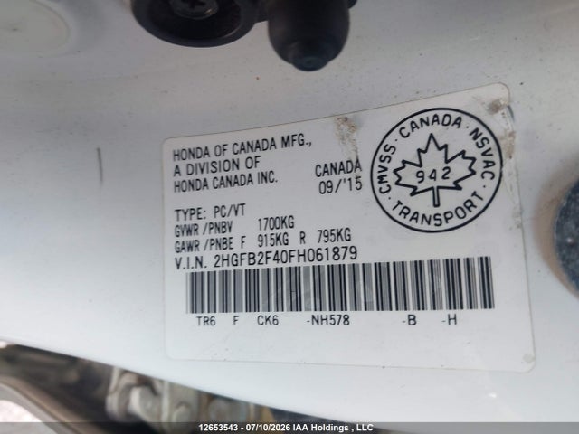 Honda Civic Lx 2015 2HGFB2F40FH061879 Image 19