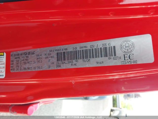 Jeep Gladiator Rubicon 2020 1C6JJTBG4LL190439 Image 18