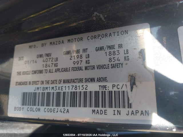 JM1BM1M3XE1178152 Mazda 3 Grand Touring