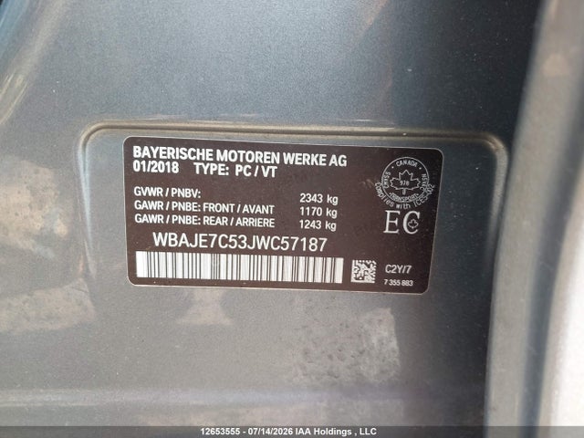 BMW 540i Xdrive 2018 WBAJE7C53JWC57187 Image 9
