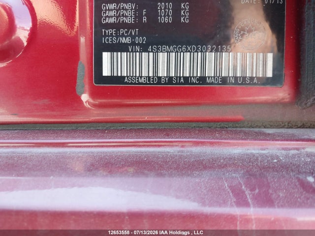 Продажа на аукционе авто 2013 Subaru Legacy 2.5i Touring Package, vin: 4S3BMGG6XD3032135, номер лота: 12653558