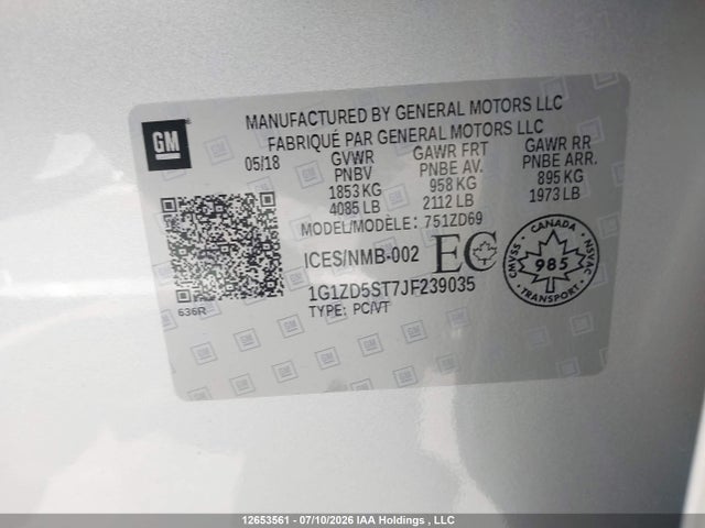 Chevrolet MALIBU LT 2018 1G1ZD5ST7JF239035 Image 9