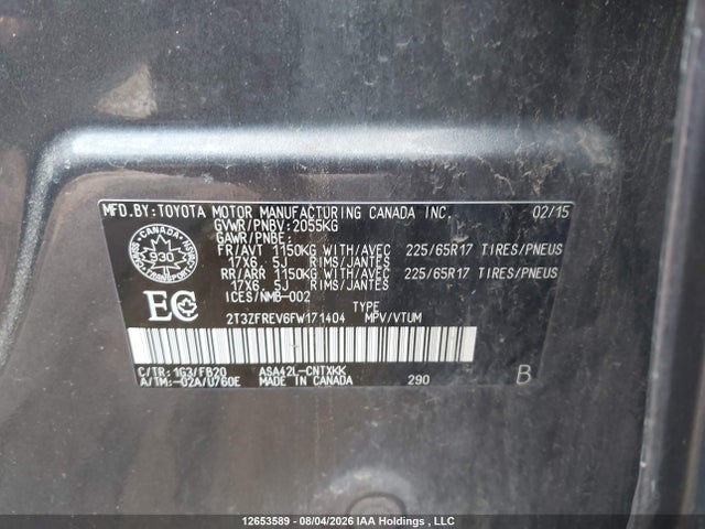 Toyota RAV4 LE 2015 2T3ZFREV6FW171404 Image 9