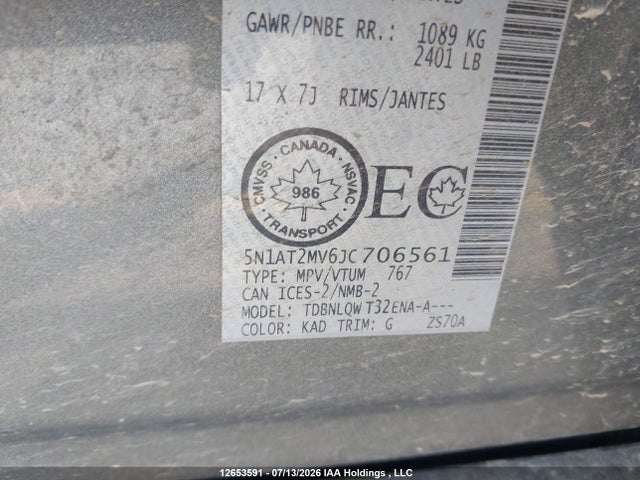 5N1AT2MV6JC706561 Nissan Rogue Midnight Edition/s/sl/sl W/propilot Assist/sv