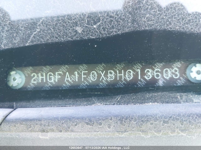 Aukcja sprzedaży 2011 Honda Civic Ex-l, vin: 2HGFA1F0XBH013603, numer aukcji: 12653647