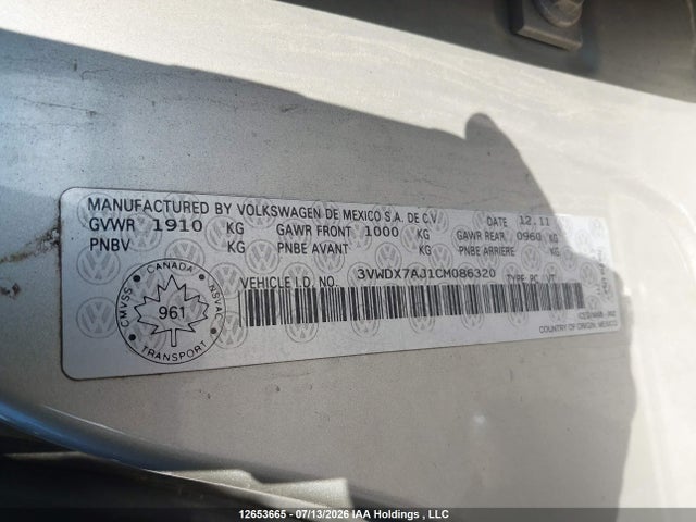 Продаж на аукціоні авто 2012 Volkswagen Jetta Se, vin: 3VWDX7AJ1CM086320, номер лоту: 12653665
