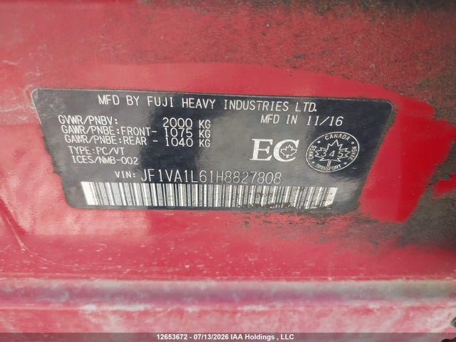 Subaru Wrx Sport-tech 2017 JF1VA1L61H8827808 Image 9